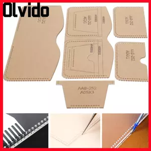 OLVIDO 5 Mẫu Acrylic, Khuôn Mẫu Da Thiết Kế Ba Mặt Trong Suốt, Mẫu Cắt Chính Xác Acrylic DIY Da Thủ Công Dụng Cụ Ví Làm