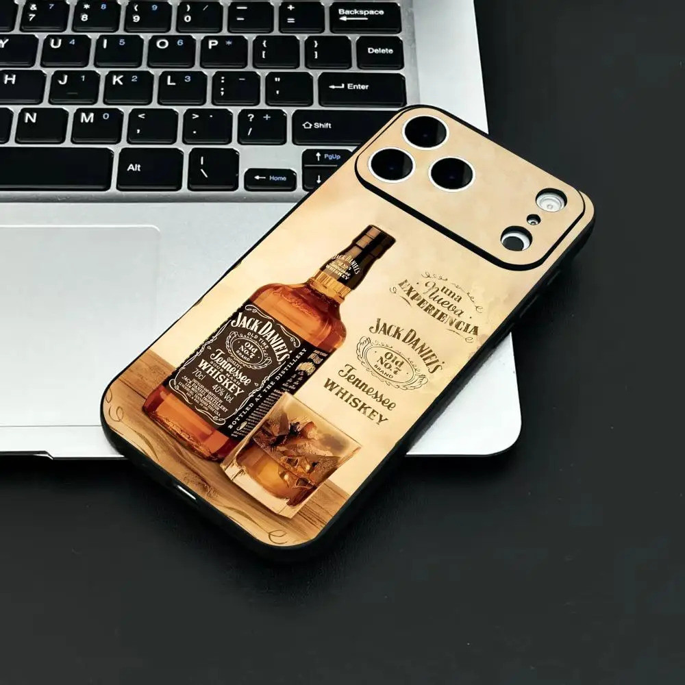 TP-1 Thời Trang J-Jack D-Daniels Ốp Lưng Điện Thoại IPhone 17 16 15 14 13 12 11 Pro Max Plus Mini Đen Mờ Vỏ Mềm Funda