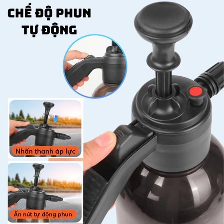 Bình Xịt Tạo Bọt Tuyết Rửa Xe HomeMate 2L – Bình Phun Bọt Cầm Tay Kèm Đầu Chống Gió, Bình Tưới Cây Đa Năng