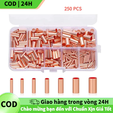 [COD]Set 250 đầu nối ống đồng uốn chuyên dụng - 7 size tiện lợi, dùng cho dây 1-6mm, nối nhanh, chống gỉ