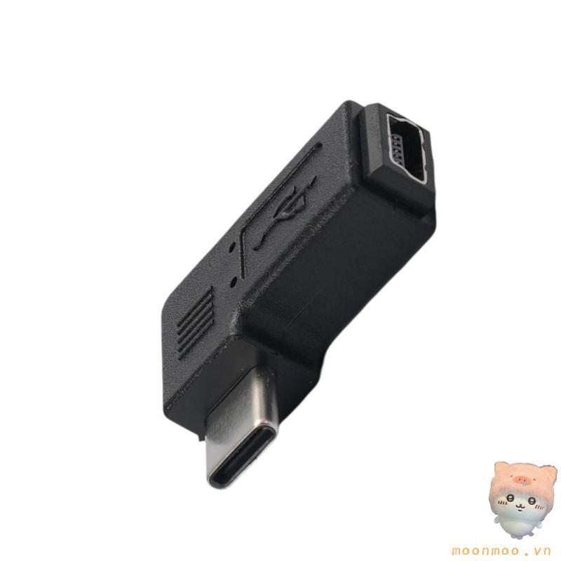 Bộ chuyển đổi Moon Mini USB sang USB C 90 độ Type-C Nam sang Mini USB Nữ