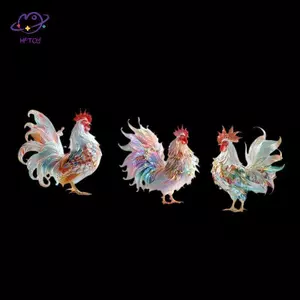 HFTOY Acrylic Hoa Trang Trại Chien Gà Trống Móc Chìa Khóa Túi Móc Khóa Hoạt Hình Trang Sức Dành Cho Nữ Bé Gái Giá Đỡ Ô Tô Quyến Rũ ~
