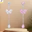 Nhẫn rốn zircon thép không gỉ với bướm trái tim, pha lê sáng bóng - Phụ kiện thời trang dành cho nữ