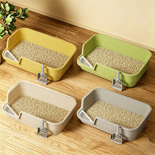 Hộp đựng rác cho mèo mở có mặt cao, Chảo cho mèo chống văng có thìa đựng rác, Thùng đựng mèo con bán kín cho hộp Dễ lau chùi