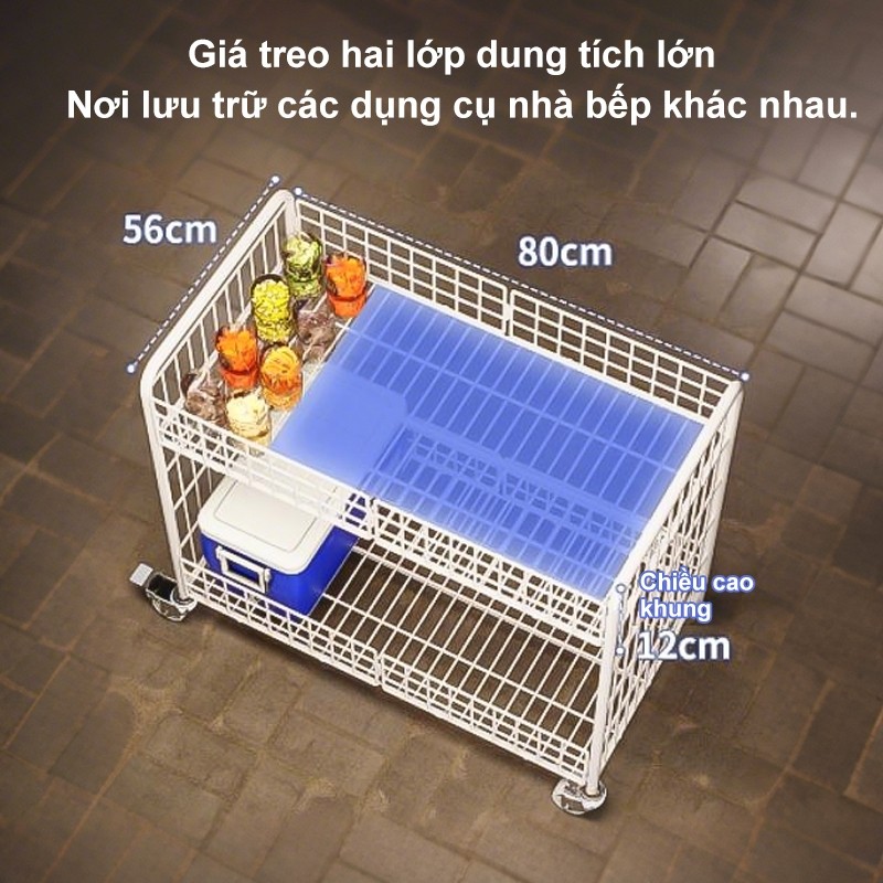 Xe đẩy spa Thép Carbon không cần cài đặt kệ để đồ Xe đẩy gấp gọn khả năng chịu tải mạnh mẽ