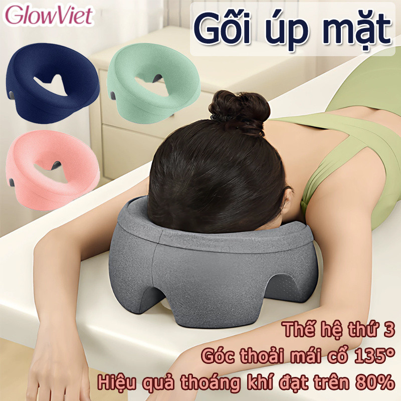 Gối úp mặt,Gối massage bằng bọt nhớ (thế hệ thứ ba), thoáng khí hơn, thiết kế công thái học