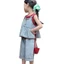 Mùa hè 2026 Phong cách mới cho bé gái Denim Sling Suit Denim Sling + Quần crop