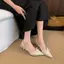 TT Ngọt Ngào Cao Gót Giày Sandal Nữ Mùa Hè 2026 Phong Cách Mới Hoa Nơ Mũi Nhọn Giày