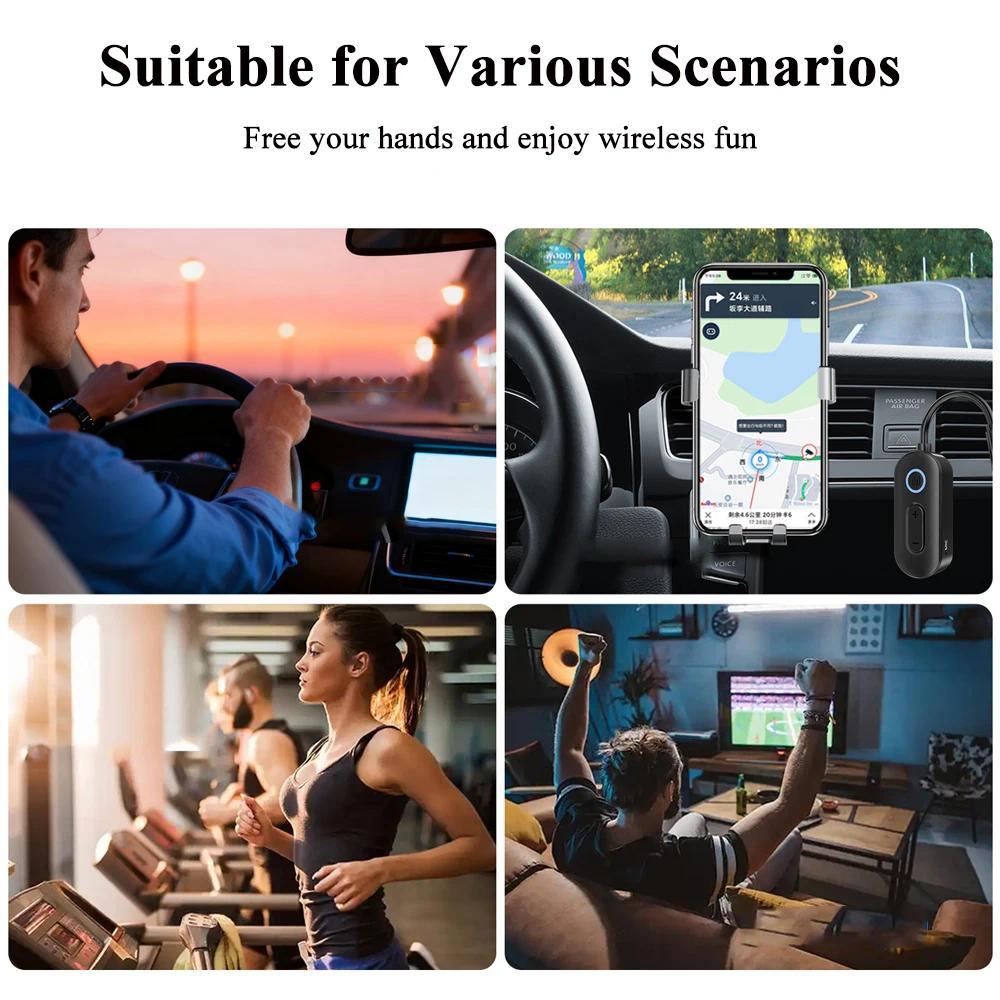 [Sẵn sàng] Bộ thu phát âm thanh Bluetooth6.0 Bộ chuyển đổi âm thanh không dây 2 trong 1 Bộ chuyển đổi không dây AUX 3,5 mm cho loa máy bay ô tô
