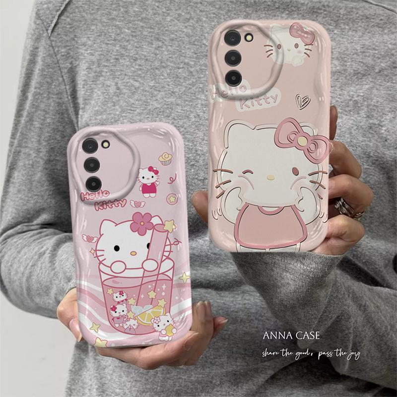 Ốp Lưng Cho Samsung Galaxy A02 A03 A02S A03S Phim Hoạt Hình Kem Cặp Đôi Mèo Mềm TPU 3D Sóng Silicon Vỏ Điện Thoại