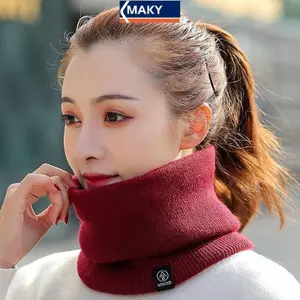 Maky Khăn Dệt Kim Ấm Áp Mùa Đông, Chắc Chắn từ Len Lông Ne, Phù Hợp Cho Nam và Nữ