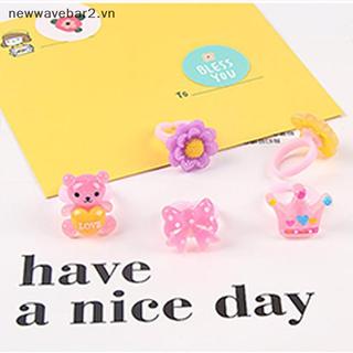 [Mới] 10 Nhẫn Công Chúa Hoạt Hình Trẻ Em Kẹo Hình Nơ Động Vật.