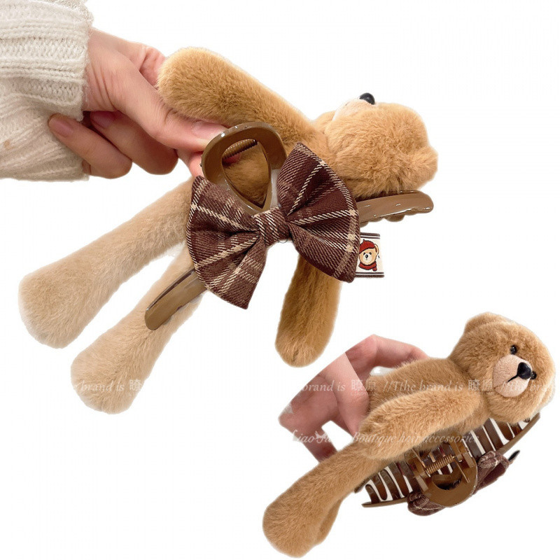 Kẹp tóc hoạt hình gấu dễ thương, phù hợp cho búp bê và trang điểm, phụ kiện tóc thời trang cho influencer và chụp ảnh