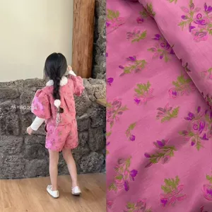 Retro Phong Cách Trung Hoa Dập Nổi Gardenia Hoa Hồng Đỏ Jacquard diy Sườn Xám Mới Trung Quốc Phù Hợp Với Áo Vest Quần Áo Trẻ Em Quần Áo Nữ 4.24
