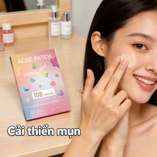 Mụn Miếng Dán Hydrocoloid Thành Phần Tự Nhiên Đa Hình Dạng Tất Cả Các Loại Da Thấm Hút Pus Sử Dụng Ban Đêm 108