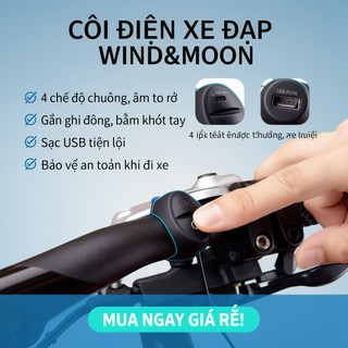 Chuông xe đạp 4 tông âm lượng lớn, sạc lại được, chống nước - Phù hợp xe đạp điện và leo núi