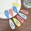 Giọt nước barrette vồng cạnh kẻ sọc phong cách Y2K Hàn Quốc, phụ kiện tóc ngọt ngào cho bé gái