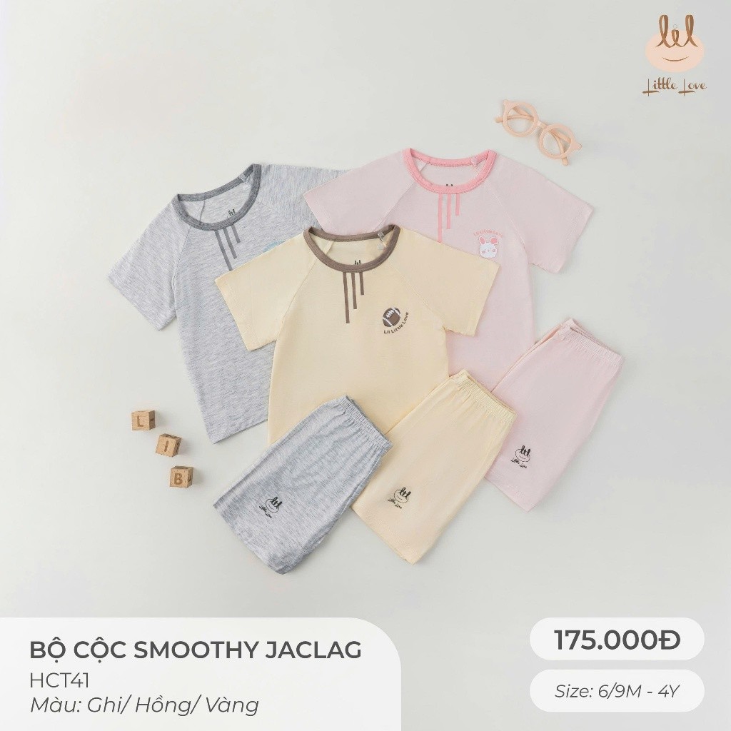BỘ CỘC VẢI SỢI TRE JACLAG[ SIÊU MỀM, MÁT, MỊN CO DÃN VÀ THẤM HÚT TỐT] SZ 6/9M-4Y (HCT41)
