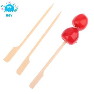 HGY 100 Chiếc 12CM Tre BBQ Xiên Hamburger Trang Trí Tre Sti Dùng Một Lần Thịt Nướng Nĩa Đảng Đuôi Buffet Thịt Dụng Cụ Trái Cây EEE