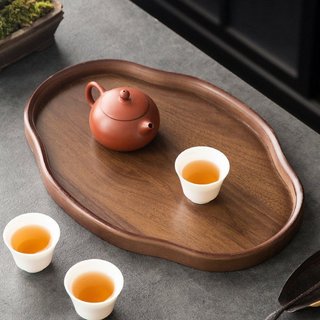 Khay trà gỗ tự nhiên Phong cách Nhật Bản Hình chữ nhật Hạt óc chó Khay phục vụ Trang trí nội thất