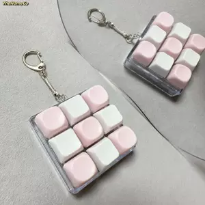 Bàn phím ngón tay THEHOMECO, Keycap Nút chìa khóa Fidget Móc khóa, Tiện ích giảm căng thẳng Thư giãn Vượt qua thời gian Đồ chơi Pinch dành cho người lớn