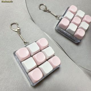 Bàn phím ngón tay THEHOMECO, Keycap Nút chìa khóa Fidget Móc khóa, Tiện ích giảm căng thẳng Thư giãn Vượt qua thời gian Đồ chơi Pinch dành cho người lớn