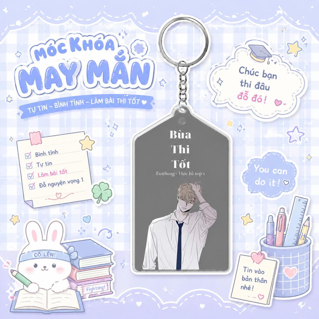 Móc khóa chibi Manhua Bùa Chống Tạch Hoạt Hình Trung Quốc Móc Treo Balo, Túi Sách Thi Học Kỳ trí decor