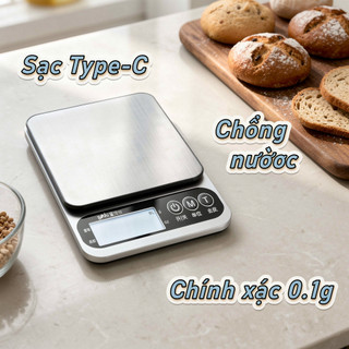 Cân Nhà Bếp Kỹ Thuật Số Thép Không Gỉ Tare LCD Di Động Nướng Thực Phẩm Đo Gram Ounce Nhà