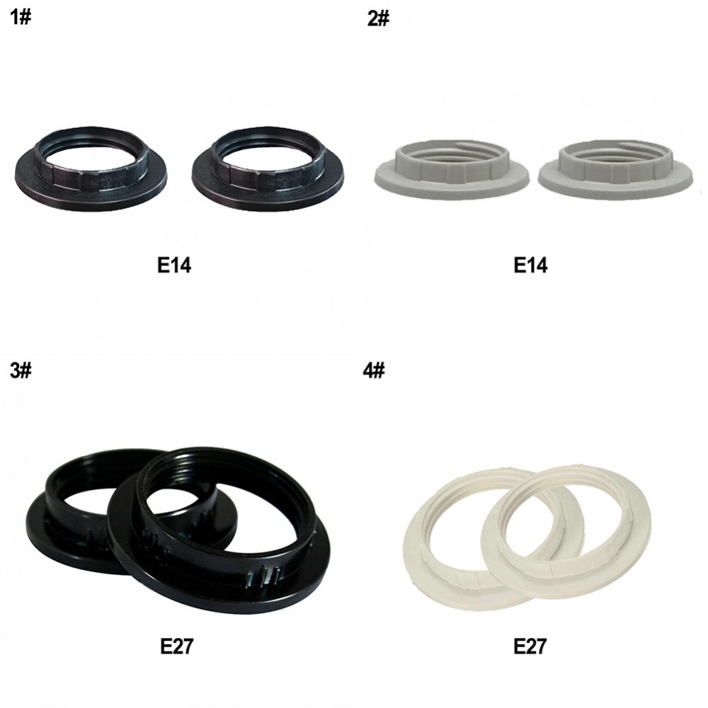 Bộ chuyển đổi vòng cổ đen hoặc trắng thực tế cho bóng đèn E14 E27 2 gói