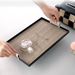 Khay đựng đồ trang sức hình chữ nhật Bắc Âu, Khay đựng đồ trang trí nước hoa nghệ thuật bằng sắt, Khay đựng đồ trang sức để bàn