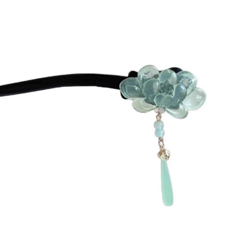 WHX Kẹp tóc tua rua hoa sen phong cách cổ điển, cài tóc kiểu sườn xám Trung Hoa mới