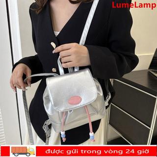 Ba lô nhỏ LUMELAMP, Ba lô cầm tay mềm bằng da PU, Túi đeo vai có dây kéo dễ thương thời trang dành cho nữ