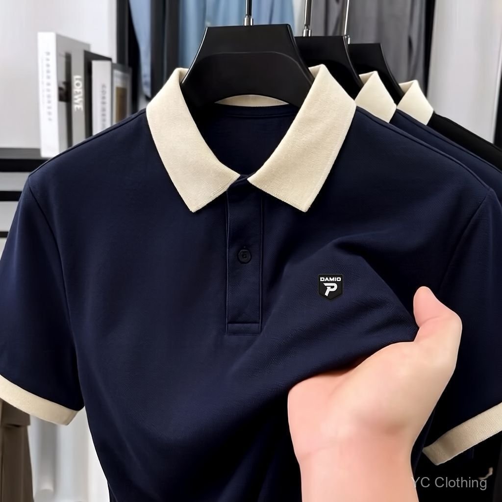 2026 Cao Cấp Nam Plus Size POLO Xuân Hè Đa Năng Hợp Thời Trang Màu Khóa Mùa Hè Mới Trang Bị Tay Ngắn Đơn Giản 49BV