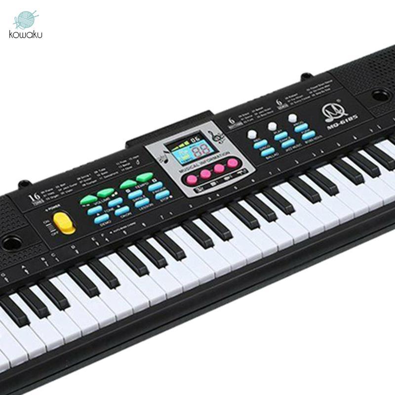 Đàn Piano điện dành cho người mới bắt đầu Nhạc cụ bàn phím kỹ thuật số 61 phím có micrô cho trẻ em Giáo dục âm nhạc sớm