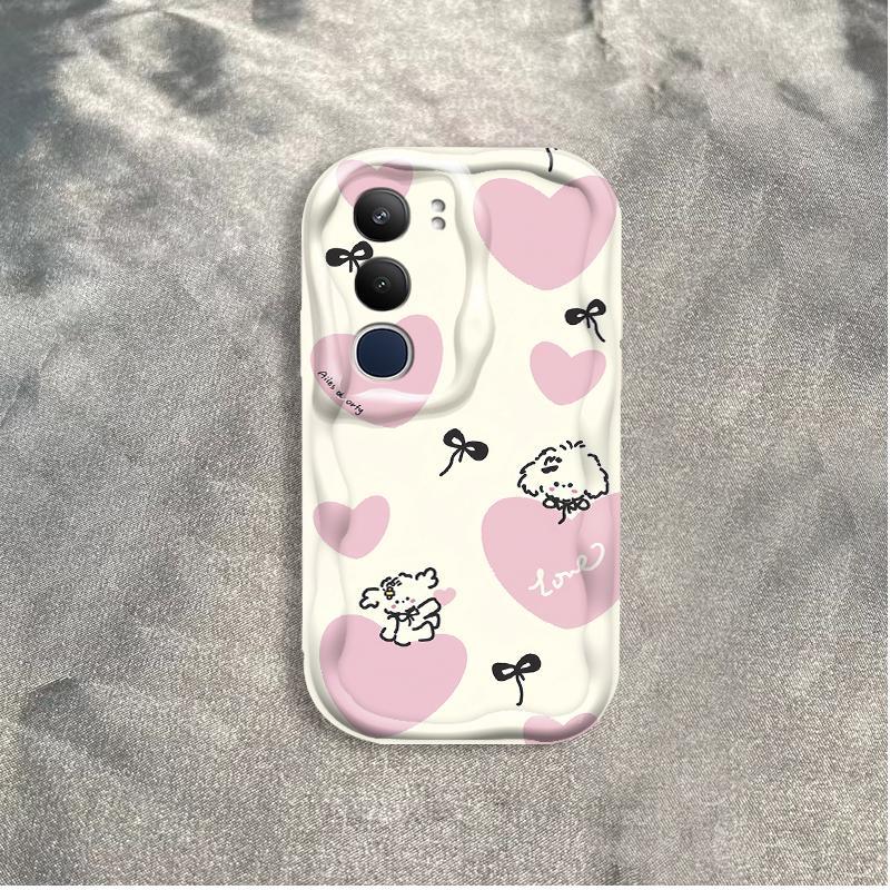 Thích hợp cho điện thoại thông minh VIVO Y19S Pro Y29 3D TPU mềm nơ tình yêu Vỏ điện thoại chống sốc