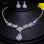 AqToCna Sang Trọng Giọt Nước Zircon Mặt Dây Chuyền Nelace Bông Tai Bộ Thanh Lịch Tinh Tế Pha Lê Nelace Nữ Cô Dâu Phù Dâu Trang Sức Cưới AqToCna