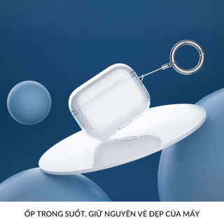 Ốp AirPods 4 Trong Suốt POPKON Chống Sốc Kèm Móc Khóa