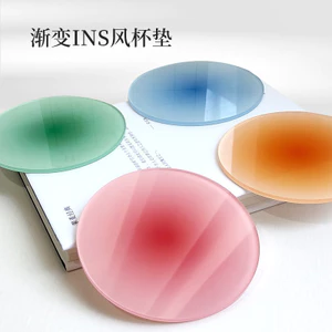 Đơn Giản ins Phong Cách Acrylic Coaster Tròn Hoàng Hôn Gradient Bắc Âu Đạo Cụ Chụp Hình Trang Trí Đồ Trang Trí Cách Nhiệt