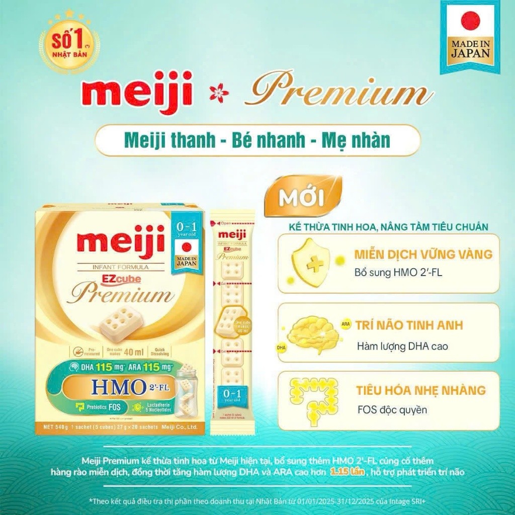Sữa Bột Meiji Premium Lon 800g  - Sữa mới vị thanh nhạt dễ uống