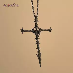 AqToCna Mới Retro Đồng Hồ Cá Tính Chữ Thập Mặt Dây Chuyền Nelace Cho Nam Nữ Tối Giản Punk Đảng Trang Sức Quà Tặng AqToCna
