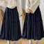 Retro Mori Style Hoa lưng cao ôm hơn Váy bánh dài màu tím Váy dài