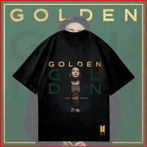 YB1 BTS Jeon Jung Kook jk GOLDEN poster bìa logo áo thun mùa hè Anime tay ngắn Top người hâm mộ ủng hộ BY1