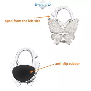 E-WOITD Sáng Tạo Gấp Túi Bướm Móc Treo Bàn Di Động Túi Xách Móc Cho Túi Phụ Kiện E-WOITD