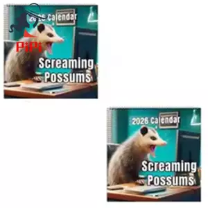 Scream Possums Lịch 2026 Full Màu Hàng Tháng Tháng Tháng Tháng Một Đến Tháng Mười Hai Dày, Gag Quà Tặng Cho Động Vật Những Người Yêu 2 Chiếc