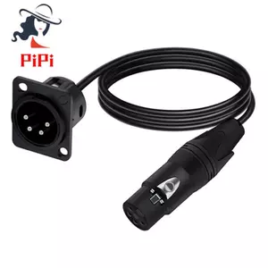 4Pin Loại XLR Bảng Gắn Khung Xe Sang Nữ Kết Nối Adapter XLR Feedthrough vách ngăn Ổ Cắm MIC Cáp Nối Dài Âm Thanh 5M