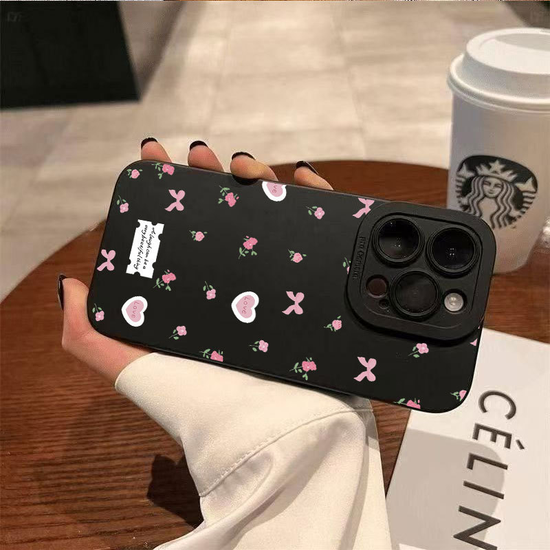 Ốp lưng iPhone, họa tiết nơ trái tim, ốp silicon bảo vệ camera - iP 7/8/X/XS/XR/11/12/13/14/15/16/17/Plus/Air/Pro/Max