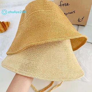 < zhuliye246 > Vải Lanh Ống Hút Nành Cho Nữ Mũ Chống Nắng Nơ Mũ Đi Biển Lớn Vành Rộng Cloche Mũ Chapeau Femme Ren Ngoài Trời Mùa Hè Đẹp