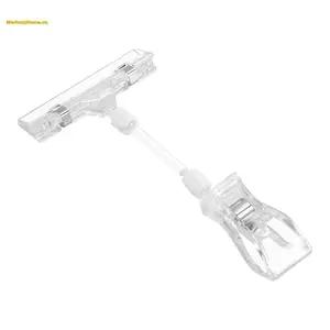 Kẹp đôi bằng nhựa trong suốt cao 6,5 "Giá đỡ hiển thị thẻ biển hiệu có thể điều chỉnh