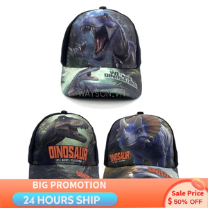 {SẴN SÀNG} Phong cách mới Xuân Hè Kỷ Jura Khủng Long In Hình Mũ Bóng Chày Trẻ Em Tyrannosaurus Rex Mũ Bé Trai Mũ Che Nắng Ngoài Trời