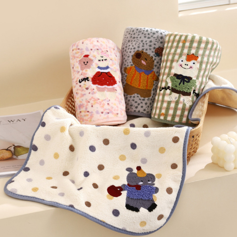 Khăn Tắm Cotton HomeMate Thêu Hình Thú Dễ Thương, Khăn Cao Cấp Siêu Thấm Hút Mềm Mại Cho Bé & Gia Đình